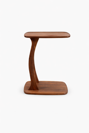 LENA Solid Black Walnut Wave Side Table