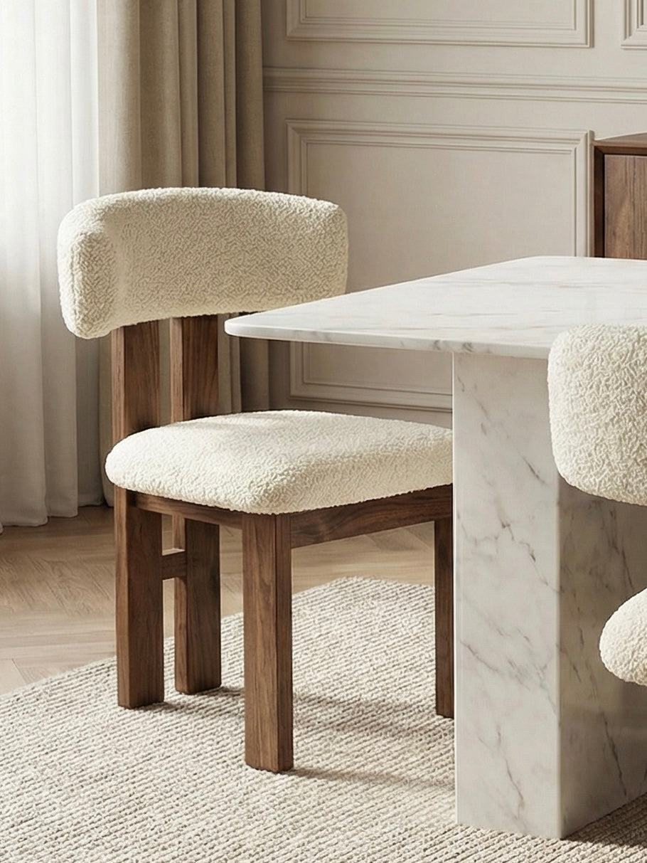 COLETTE Black Walnut Bouclé Dining Chair