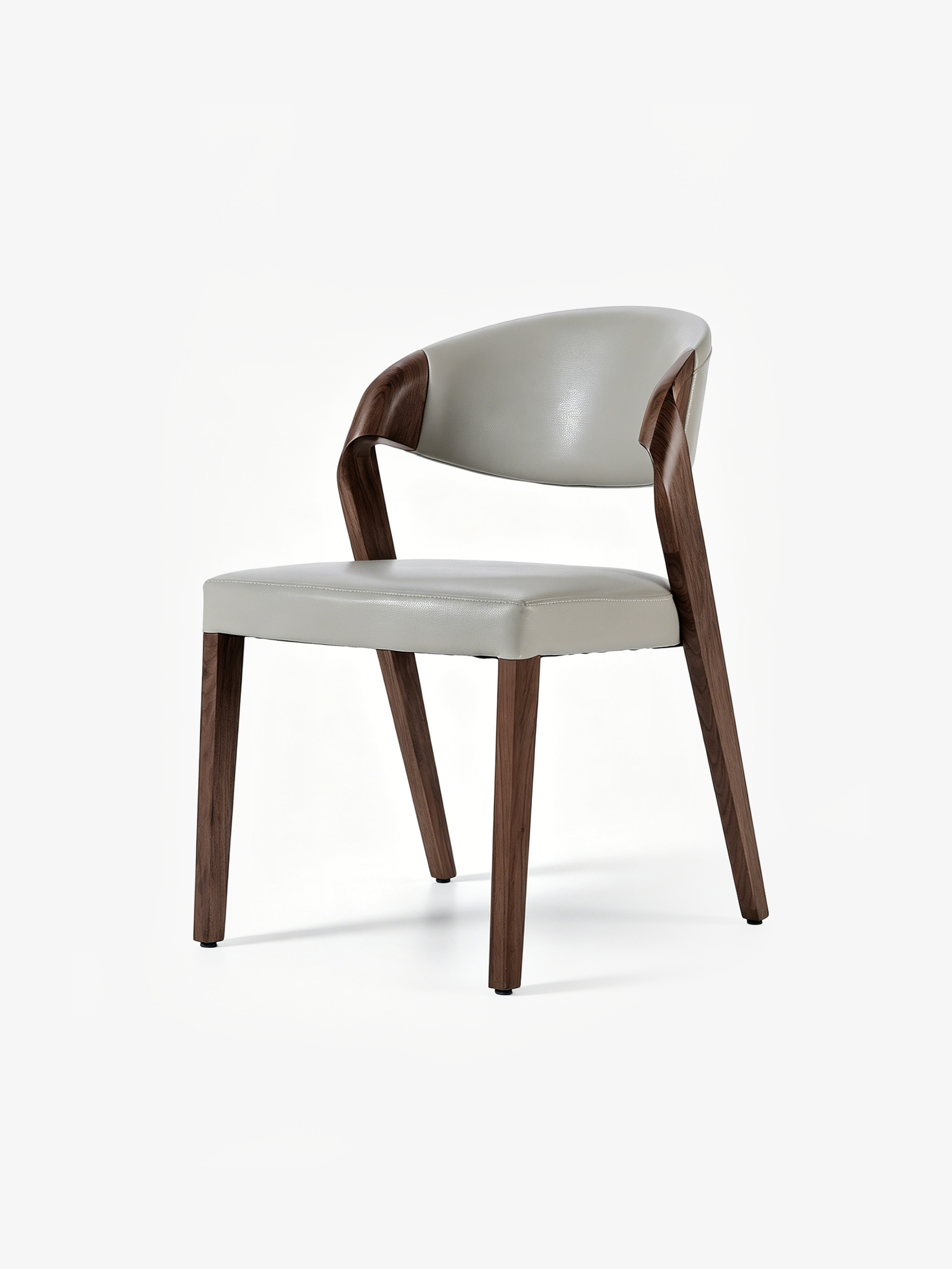 Nordic Walnut Vegan Leather Dining Chair