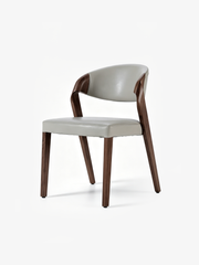 Nordic Walnut Vegan Leather Dining Chair