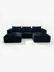 Nest Italian Contemporary Velvet U-Shape Sofa