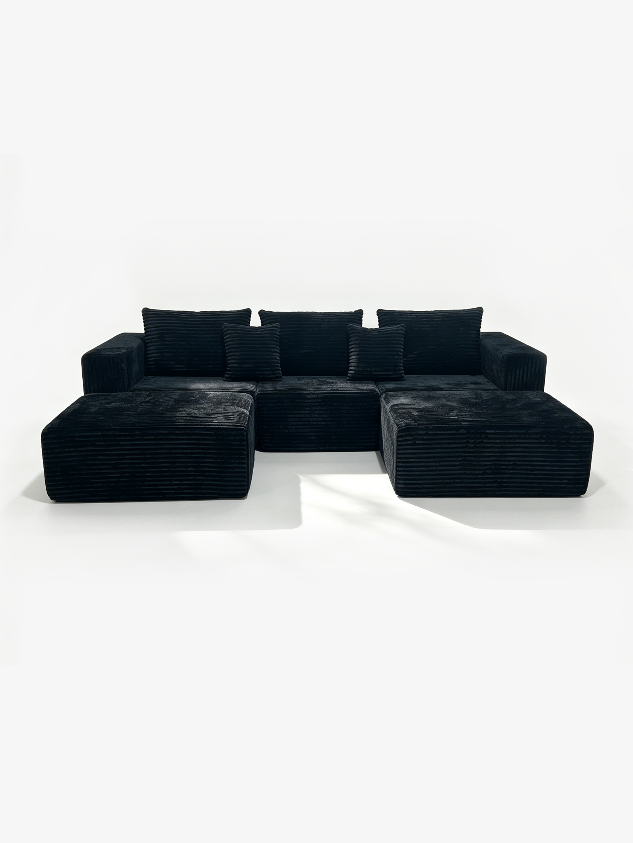 Nest Italian Contemporary Velvet U-Shape Sofa