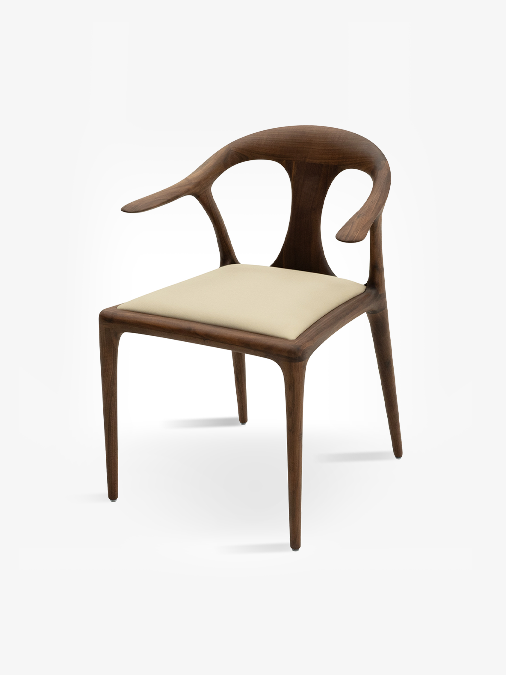 CREST Solid Black Walnut Yoke-Back Dining Chair