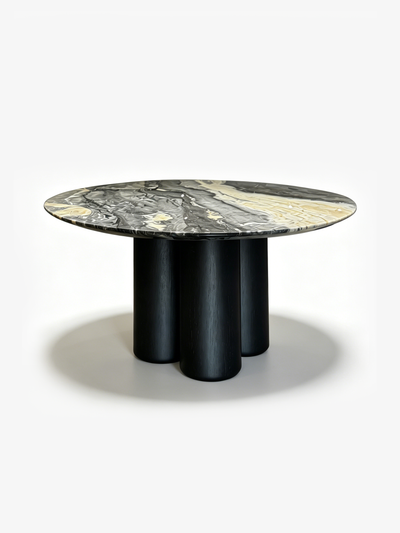 Luca Grey Vein Marble Round Dining Table