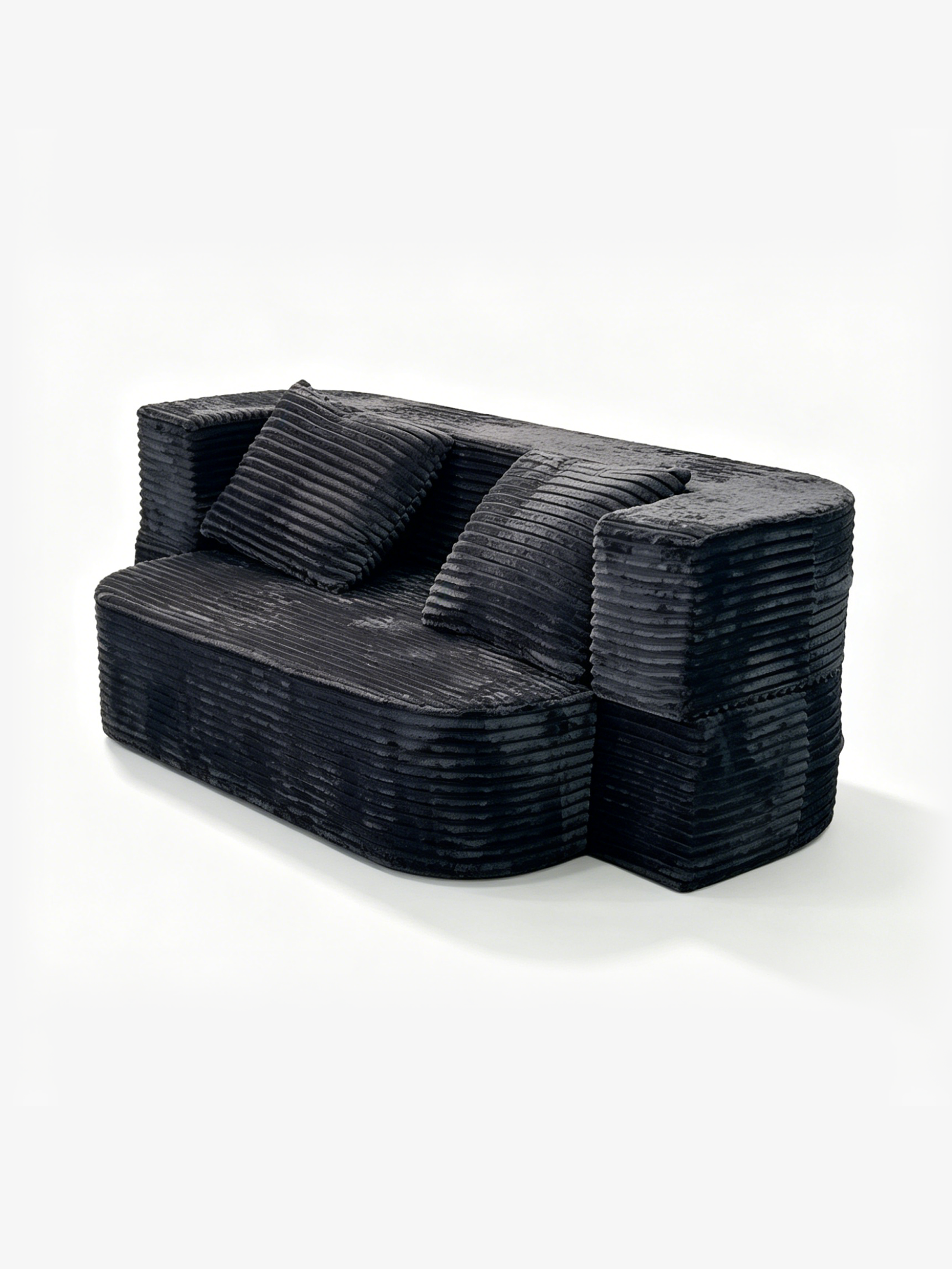 Cord Italian Contemporary Velvet 3-Seater Sofa
