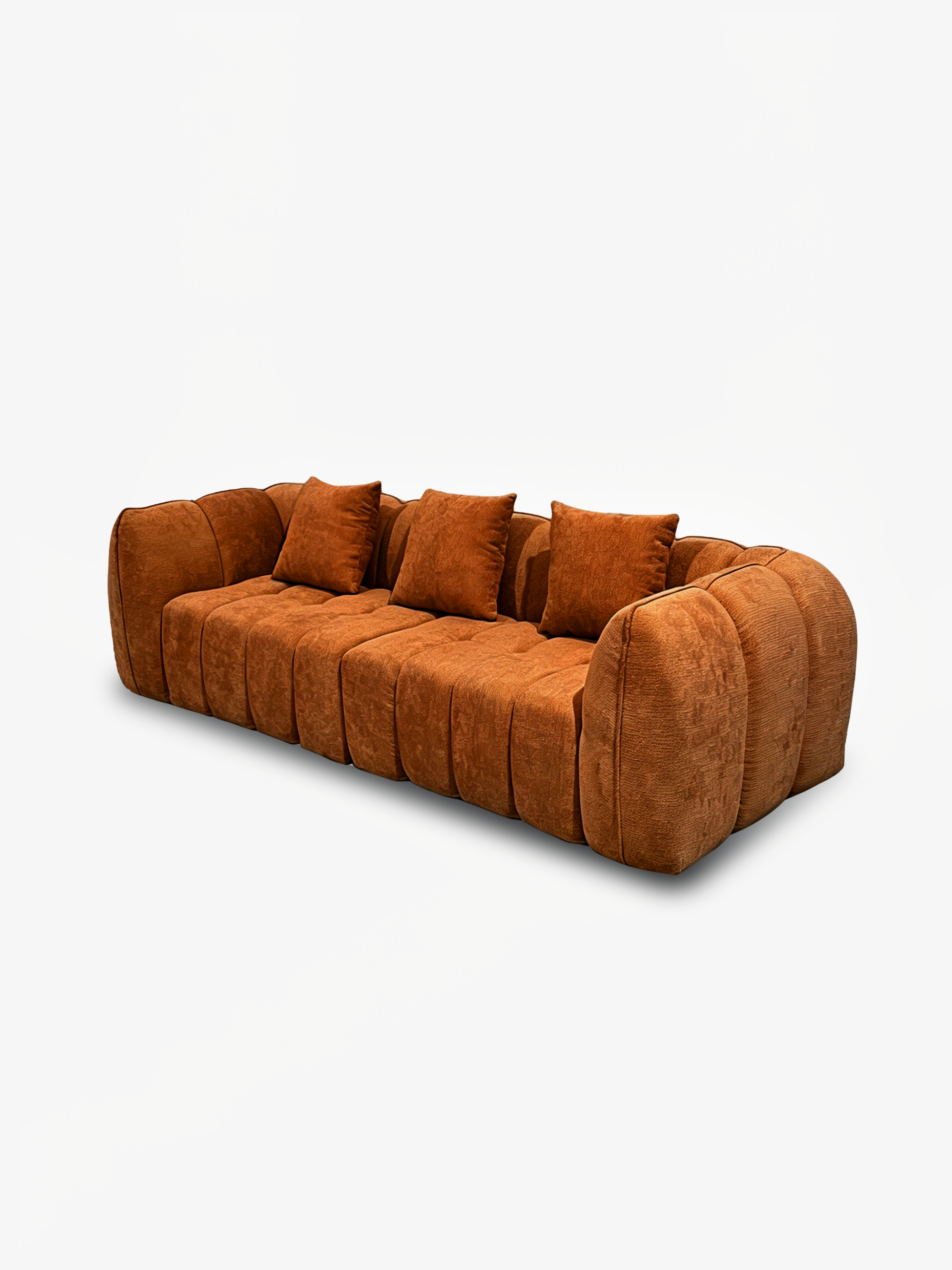 Ridge Italian Contemporary Velvet 3-Seater Sofa