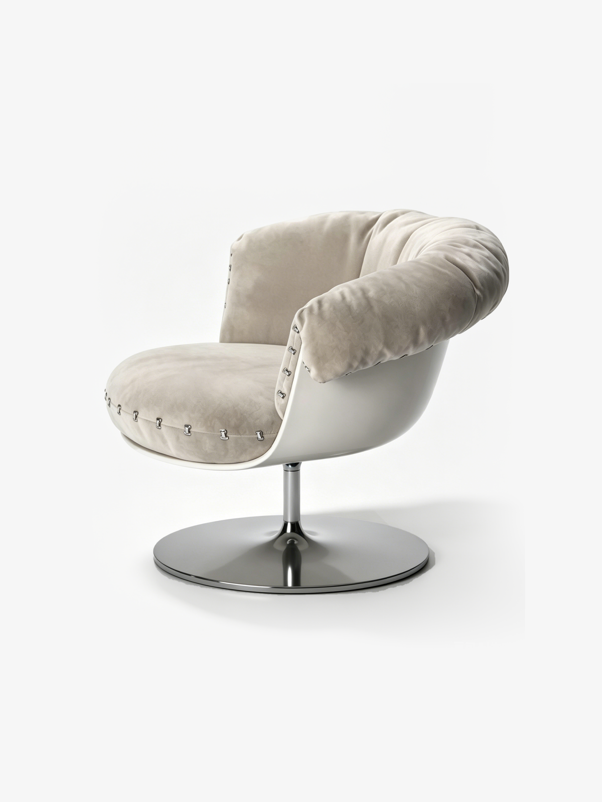 LUNE Upholstered Swivel Accent Chair
