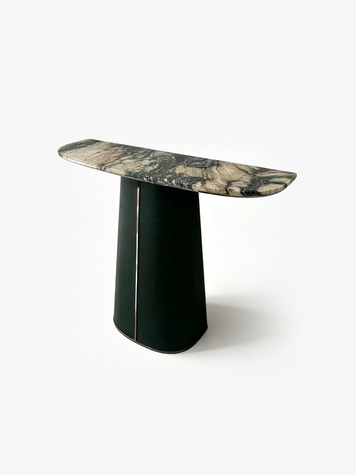 VERO Picasso Marble & Saddle Leather Console Table