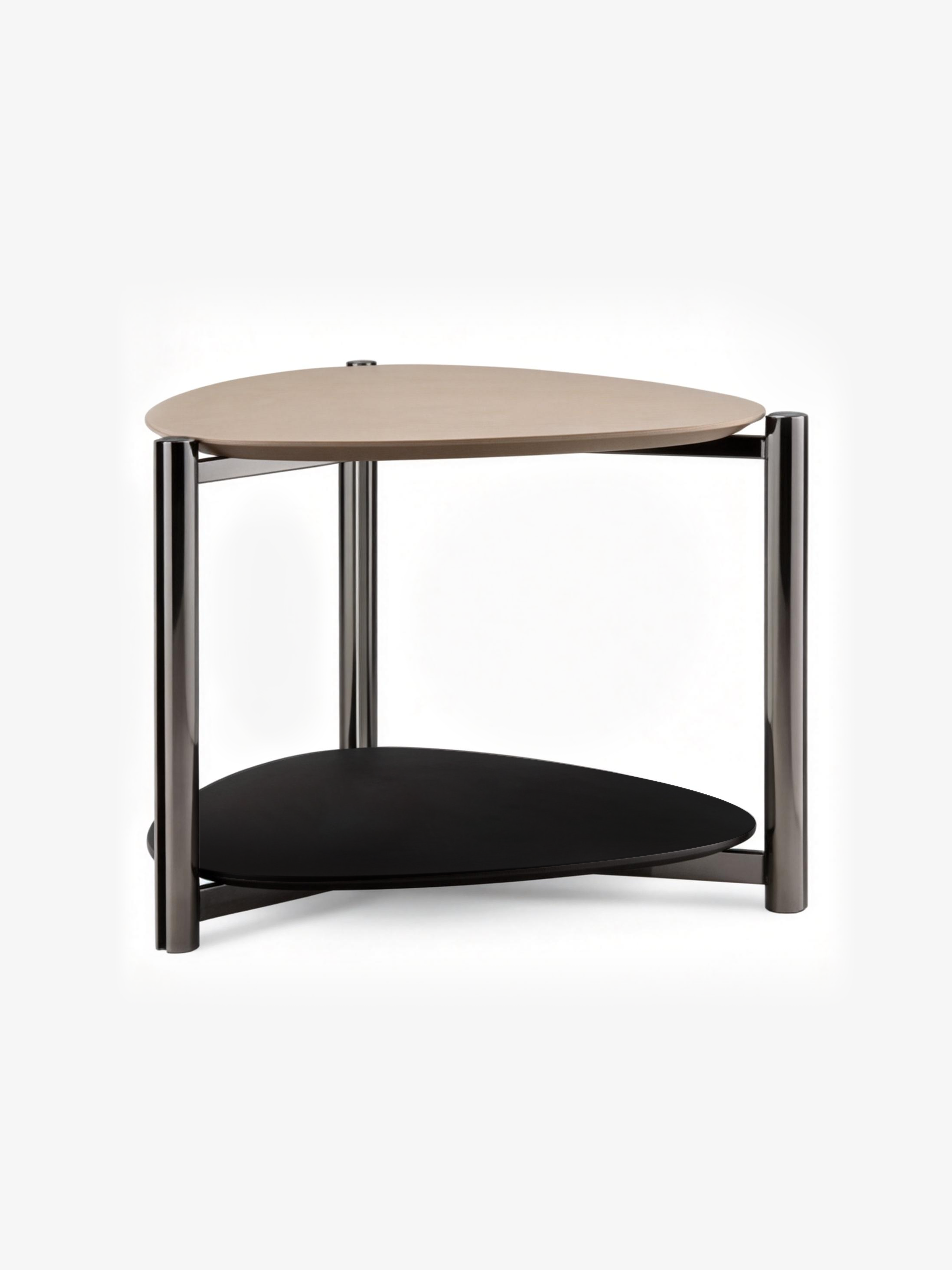 Lira Saddle Leather & Smoked Glass Side Table