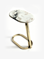 PICASSA Marble C-Shaped Side Table