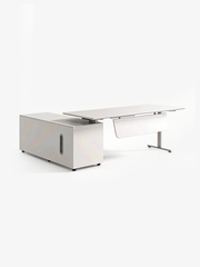 Stance L Height Adjustable Electric Standing Desk with Integrated Pedestal