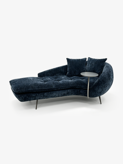 DIVA Midnight Blue Chaise Longue with Side Table