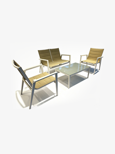 AERO Outdoor Sofa Set with Glass Coffee Table