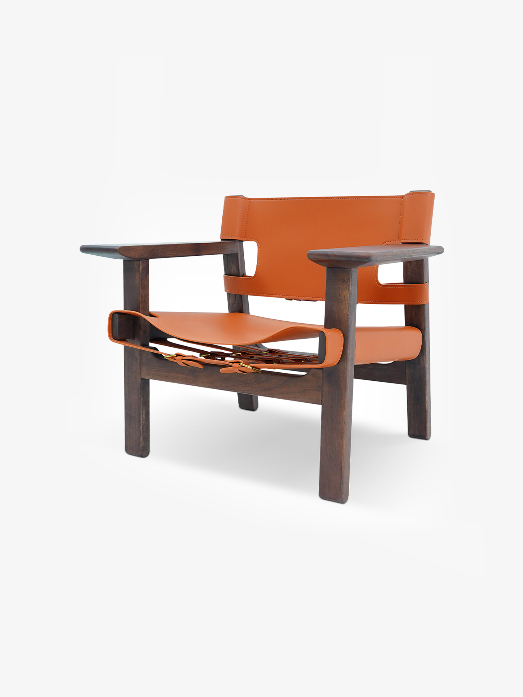 CORDOBA Black Walnut Saddle Leather Lounge Chair