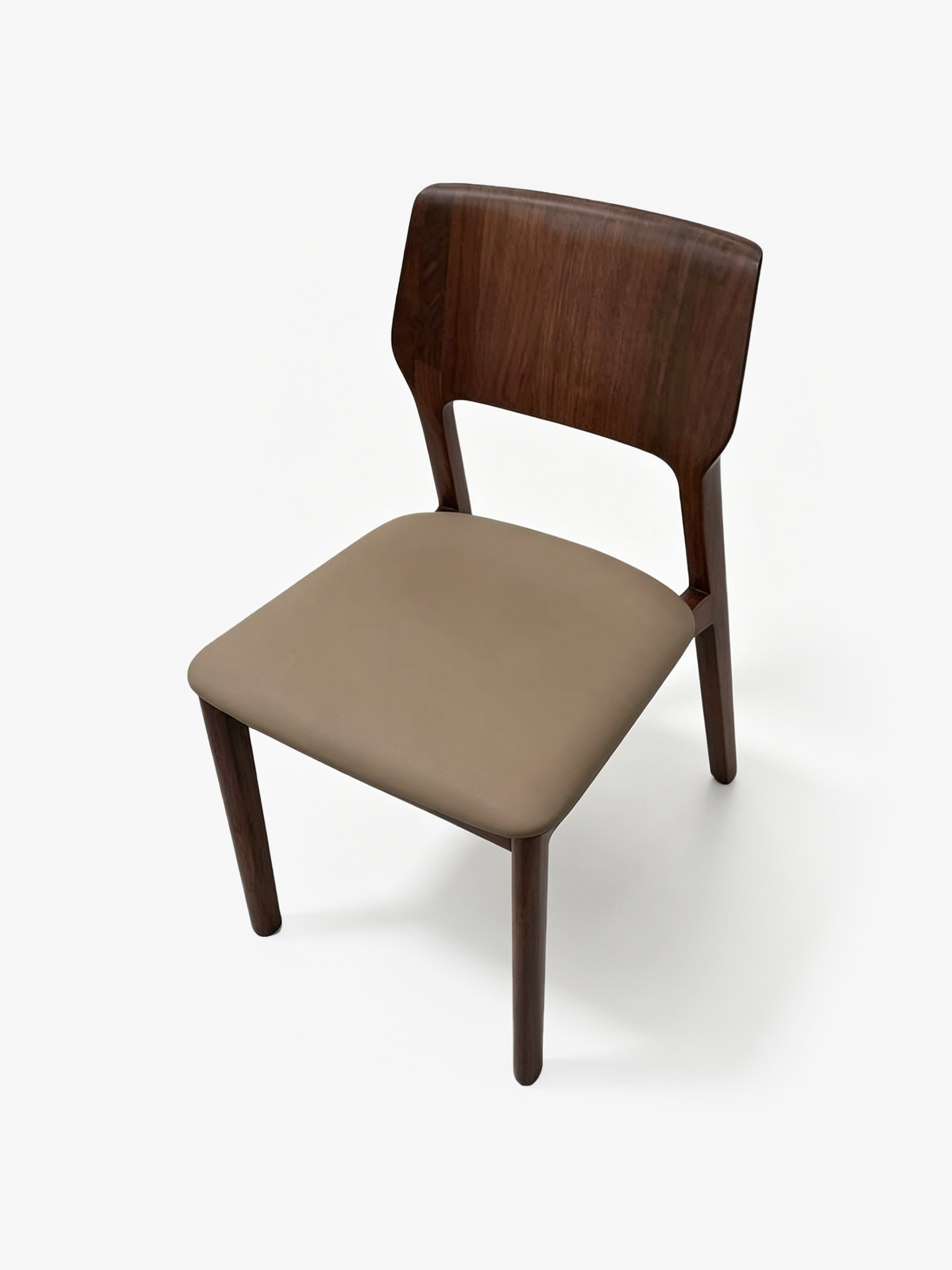 LORO Solid Black Walnut Leather Dining Chair