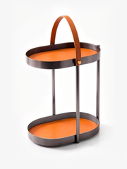 CARRY Saddle Leather & Black Titanium Side Table
