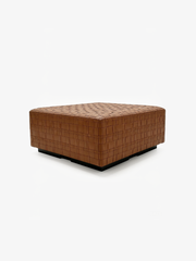 LOREN Woven Leather Large Square Ottoman