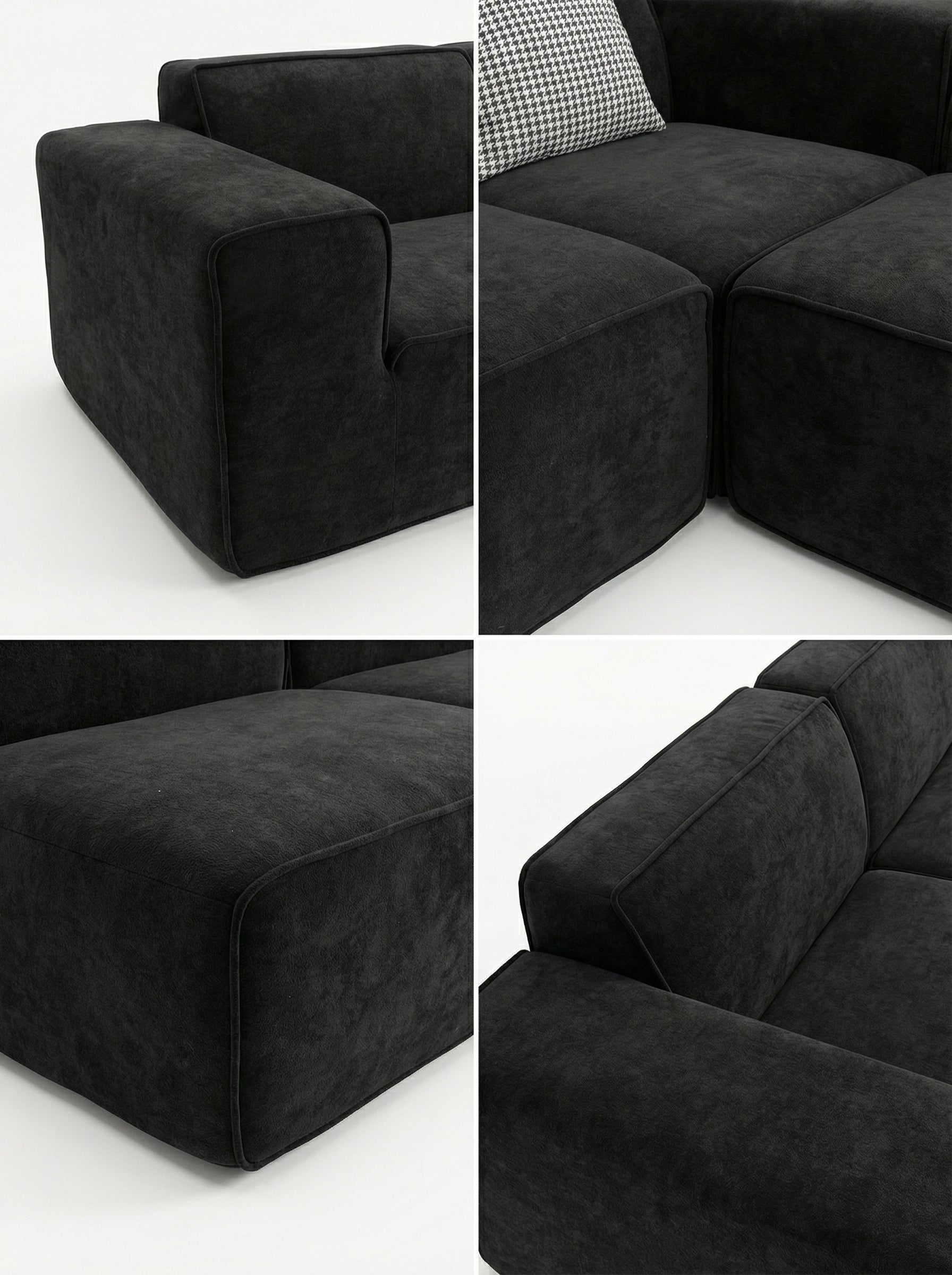COAL 4-Seater Charcoal Modular Block Sofa