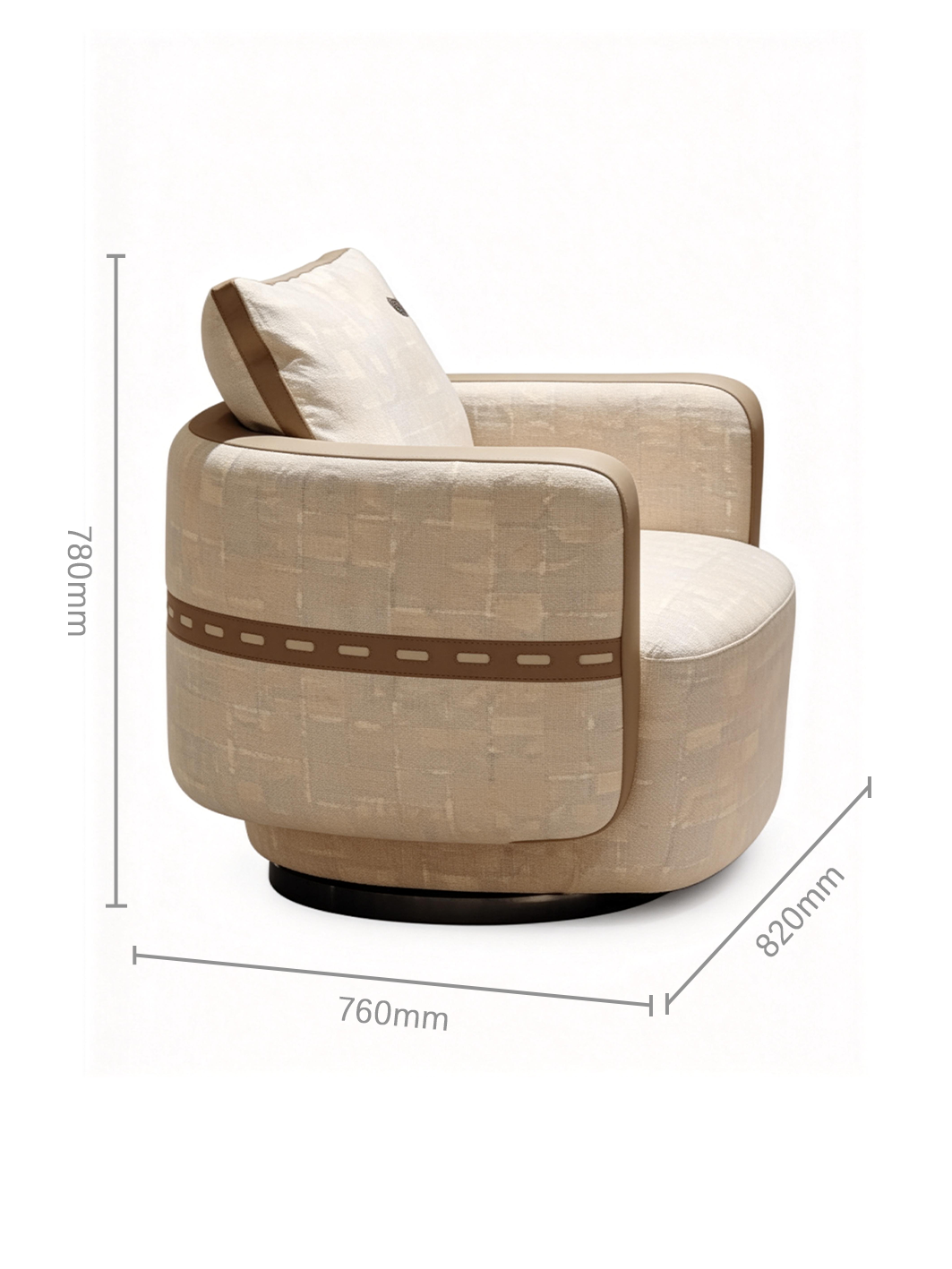 MILO Swivel Fabric Lounge Chair