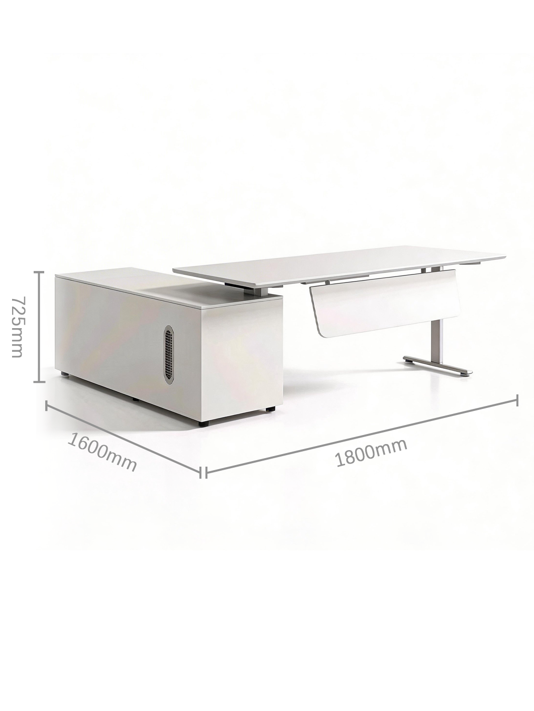 Stance L Height Adjustable Electric Standing Desk with Integrated Pedestal