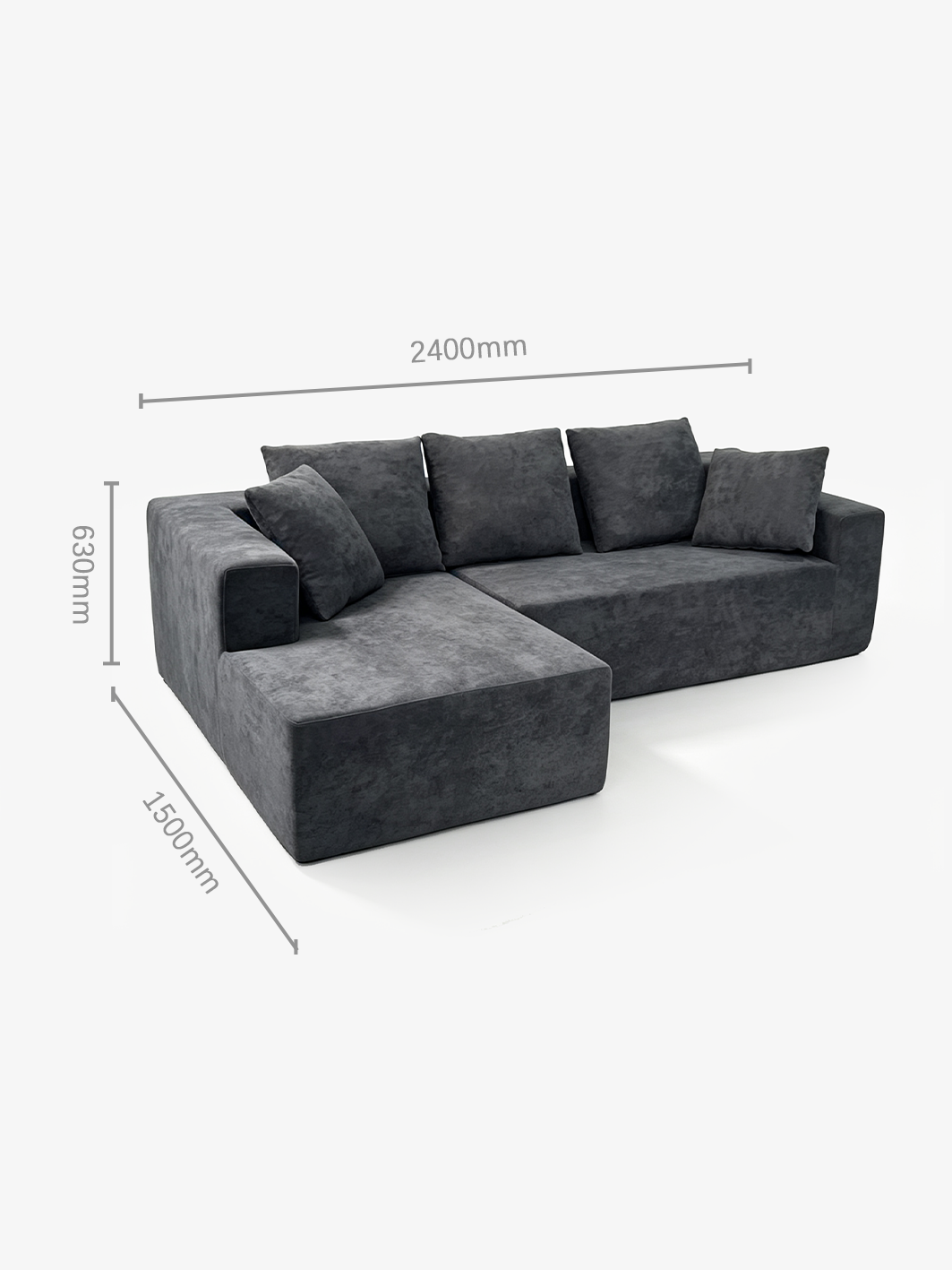 SLATE 3-Seater Self-Expanding Corner Sofa