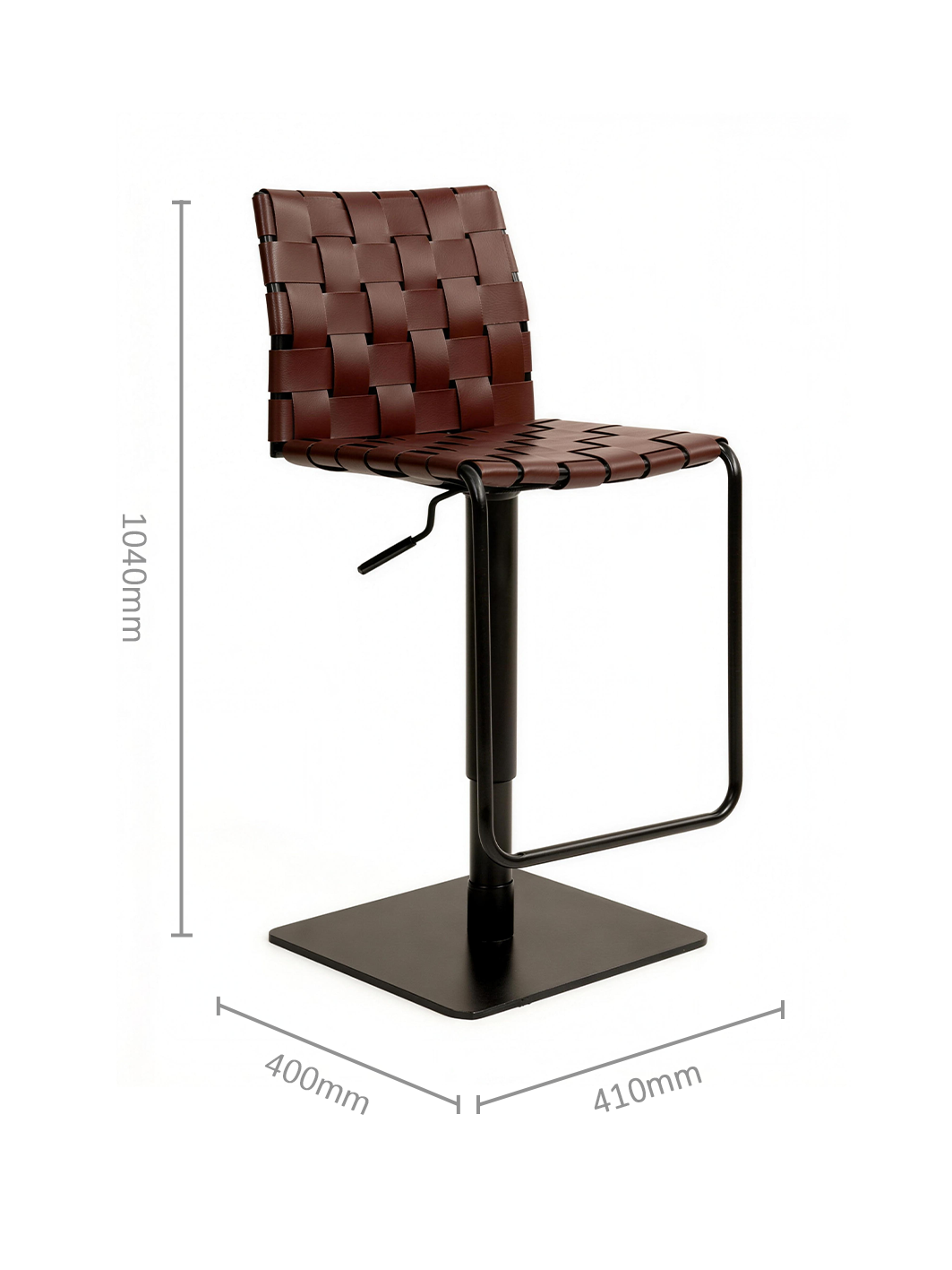 RIVA Woven Saddle Leather Bar Stool