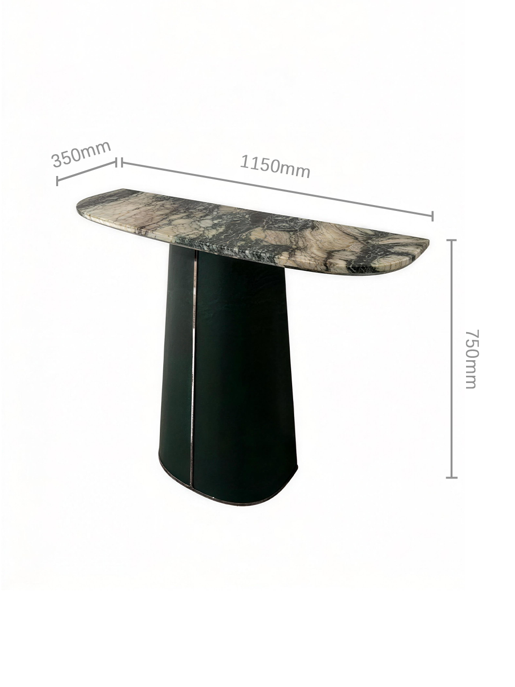 VERO Picasso Marble & Saddle Leather Console Table