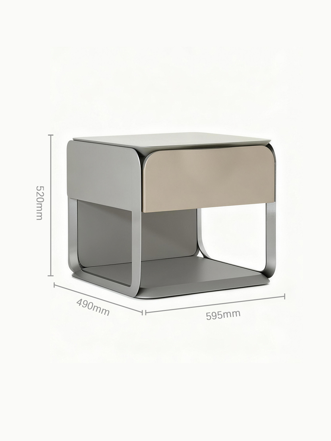 LYRA Stainless Steel Bedside Table