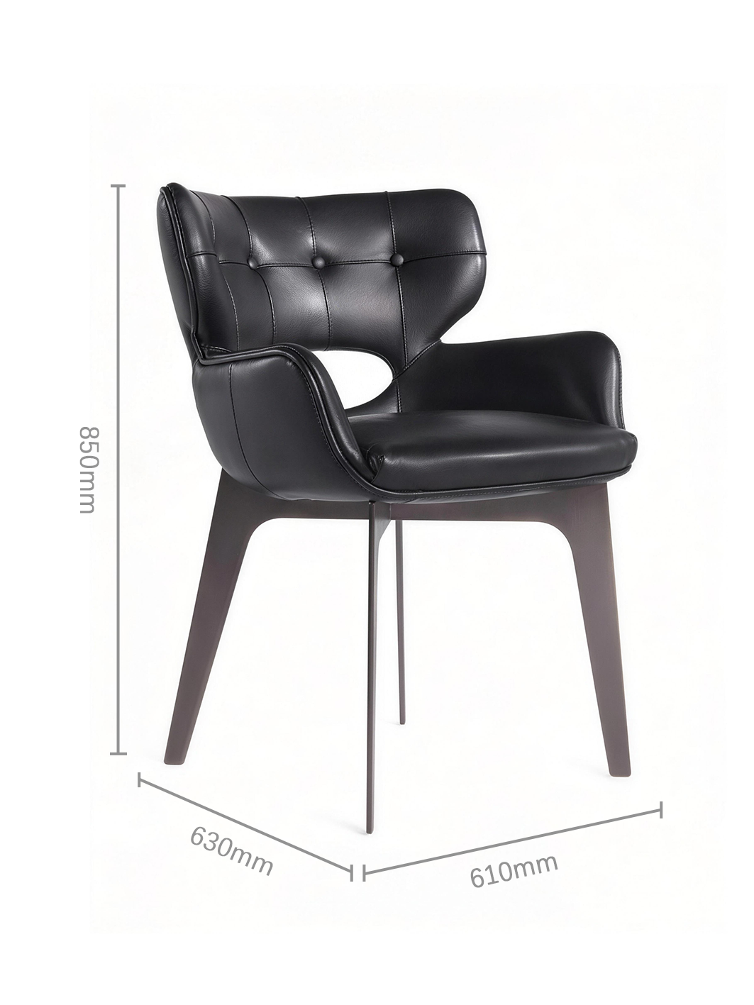 VIREN Cut-Out Leather Dining Chair