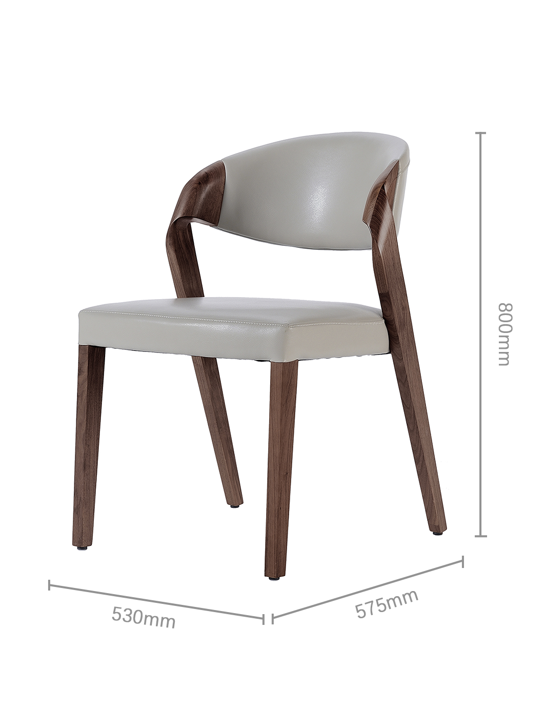 Nordic Walnut Vegan Leather Dining Chair