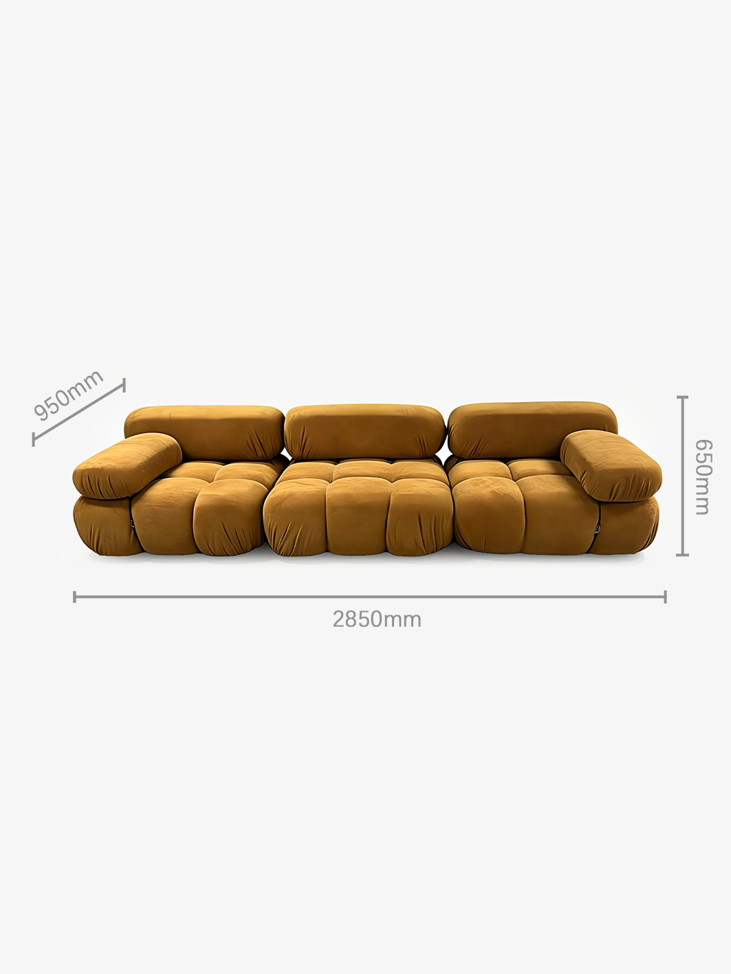 BISCUIT 4-Seater Self-Expanding Velvet Sofa