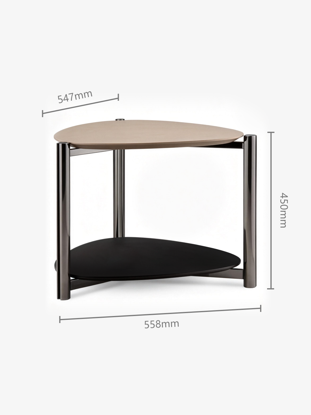 Lira Saddle Leather & Smoked Glass Side Table