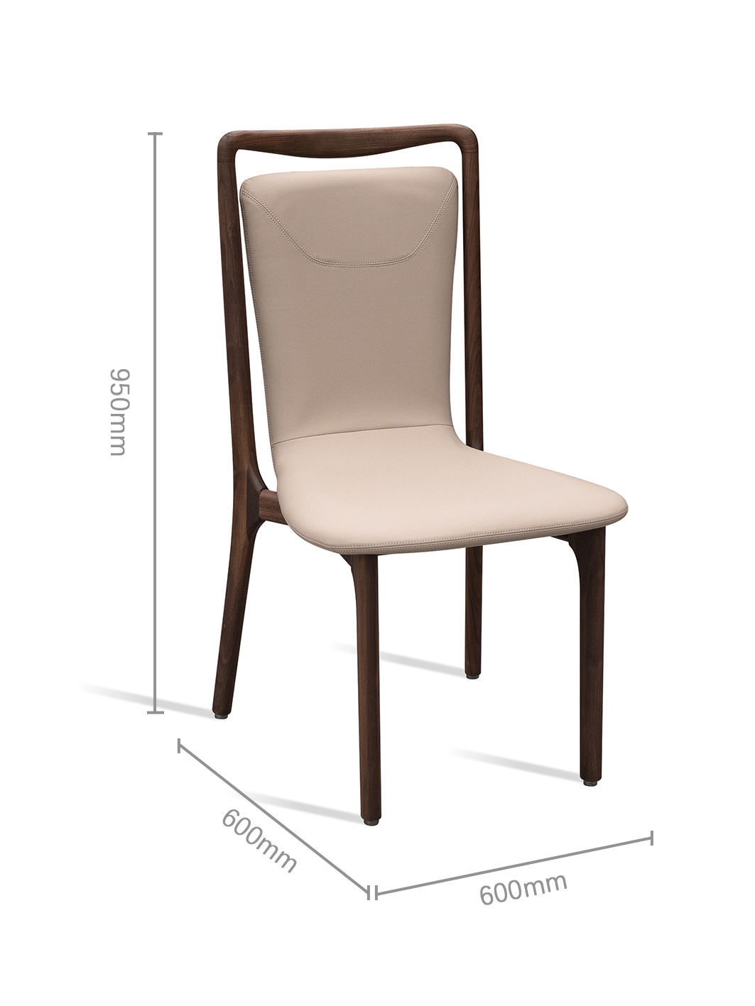 FINO Black Walnut Vegan Leather Dining Chair