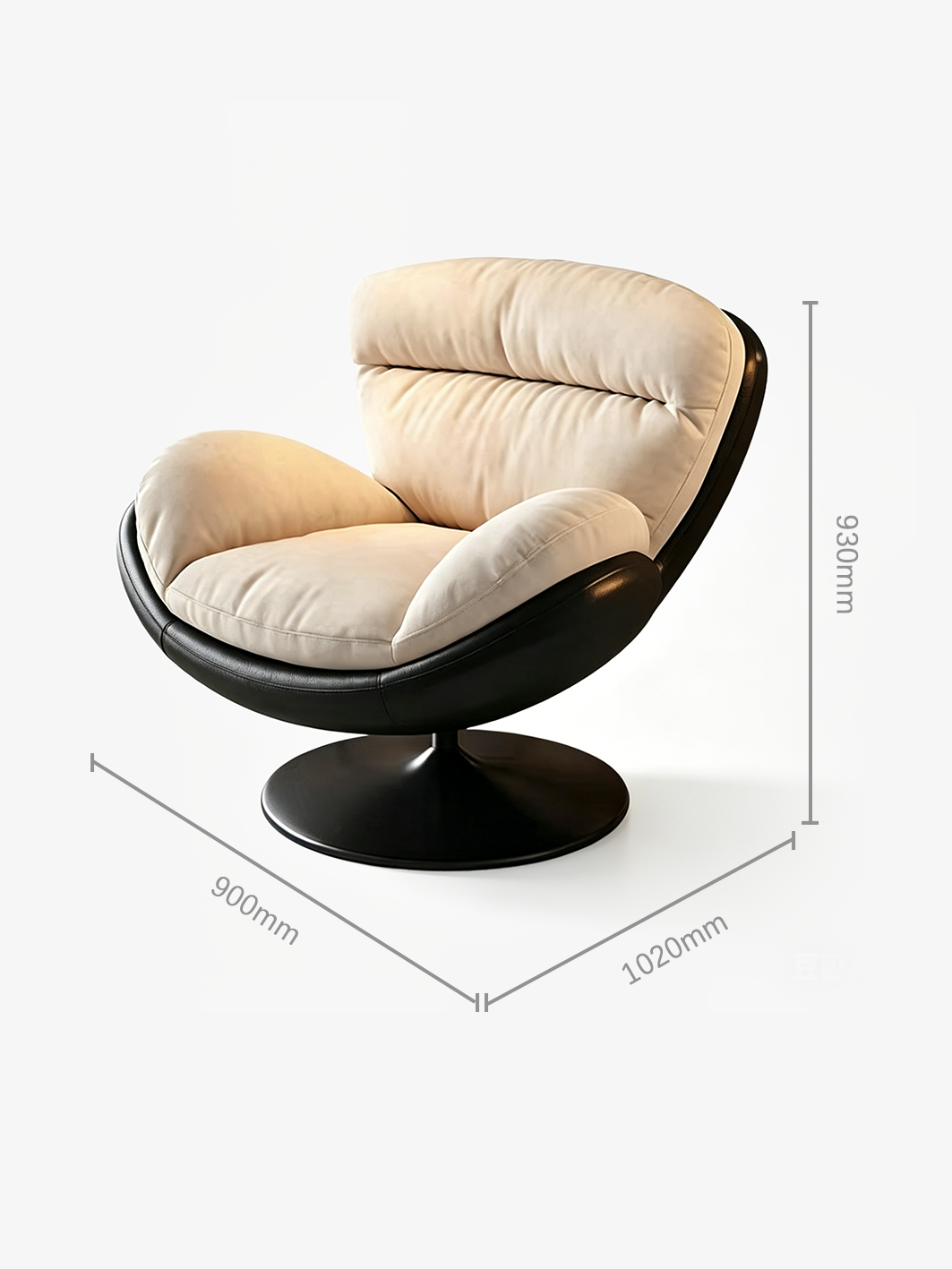ORLA 360° Swivel Eggshell Lounge Chair