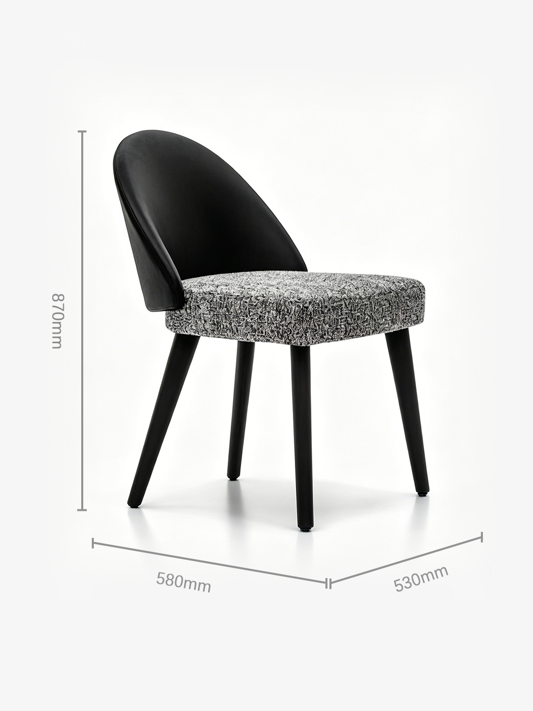VEX Smoked Ash Upholstered Dining Chair