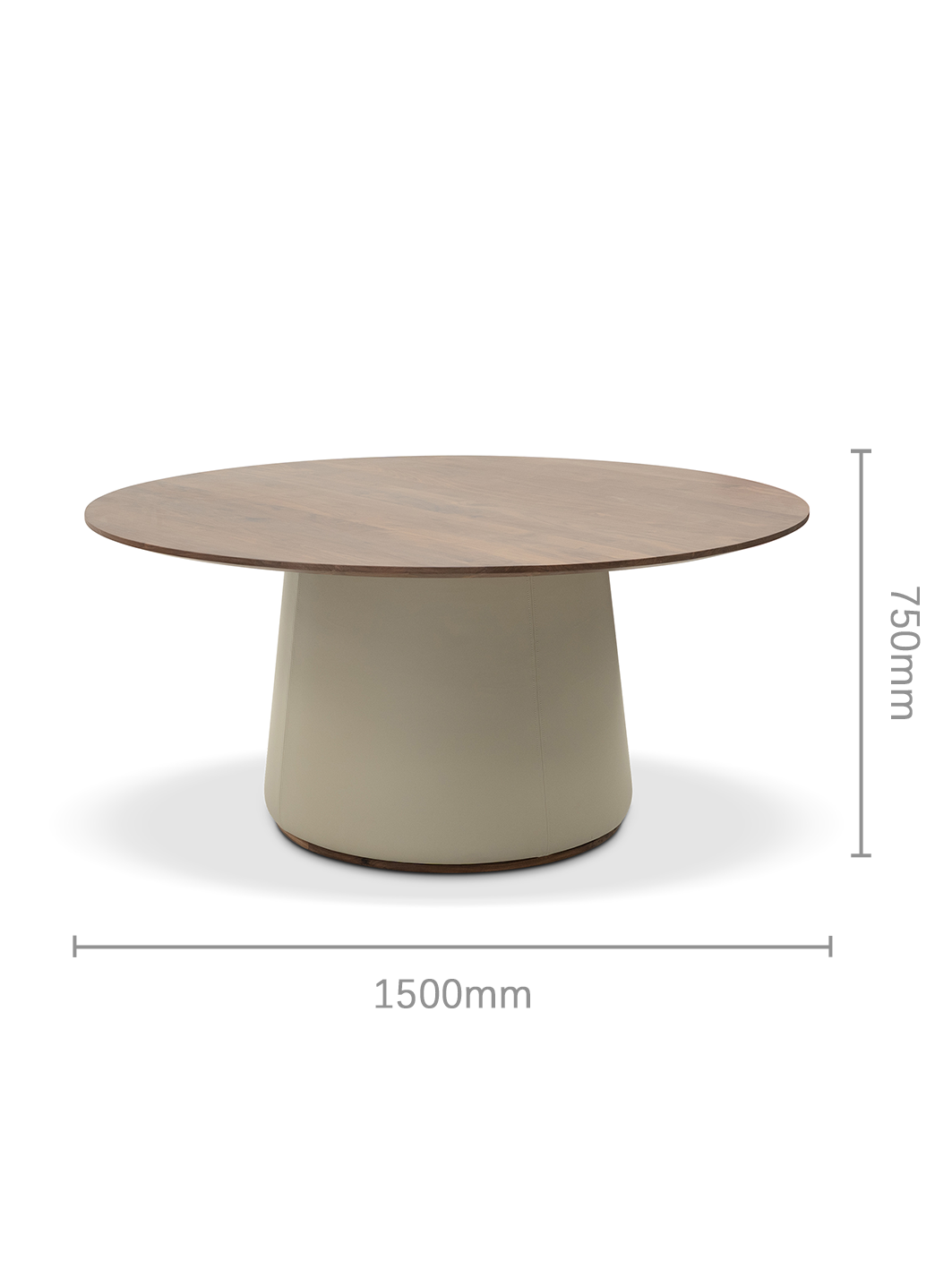 OVA Walnut Round Dining Table with Removable Marble Lazy Susan