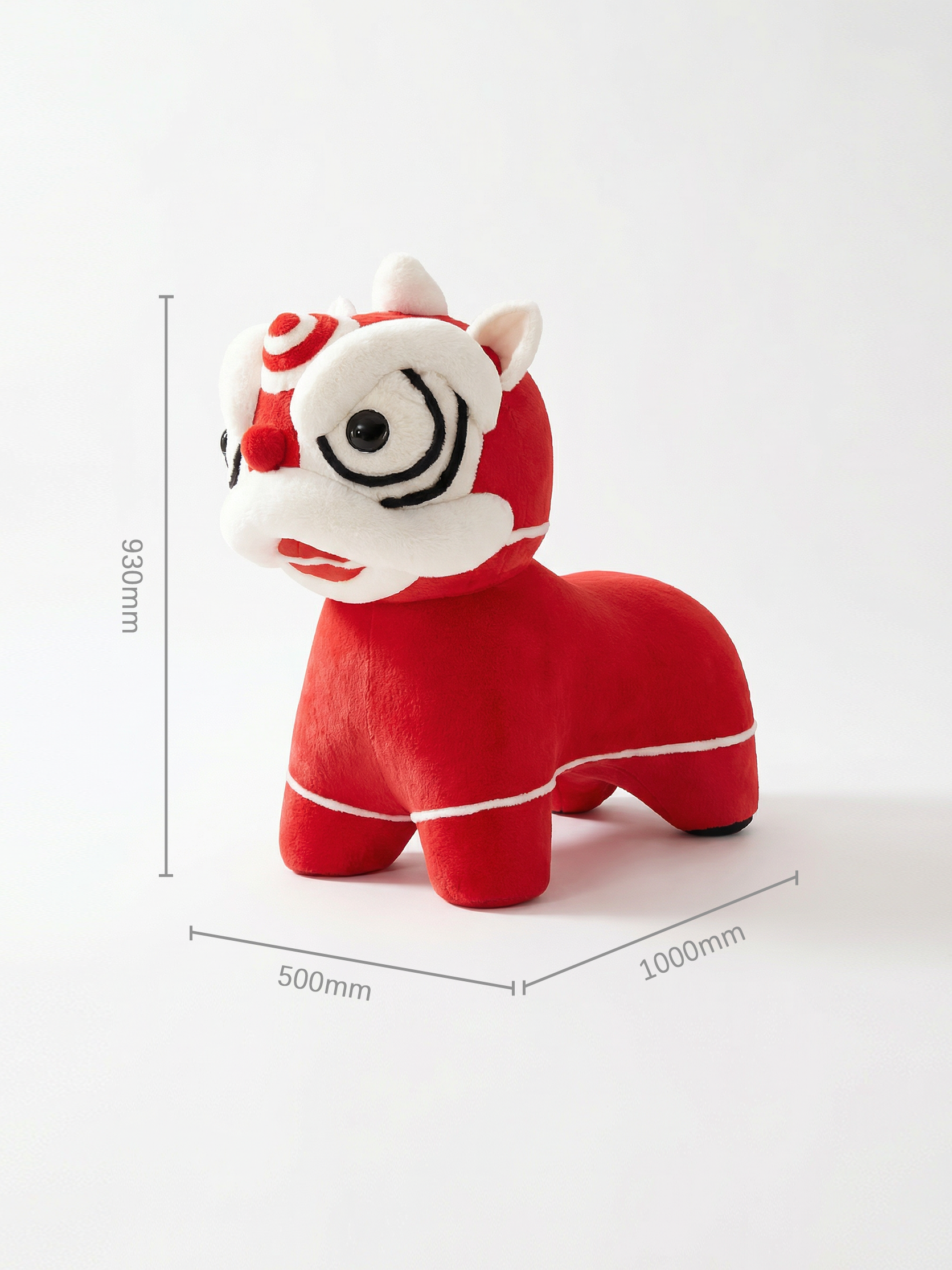 LUCKY LION Plush Ride-On Stool