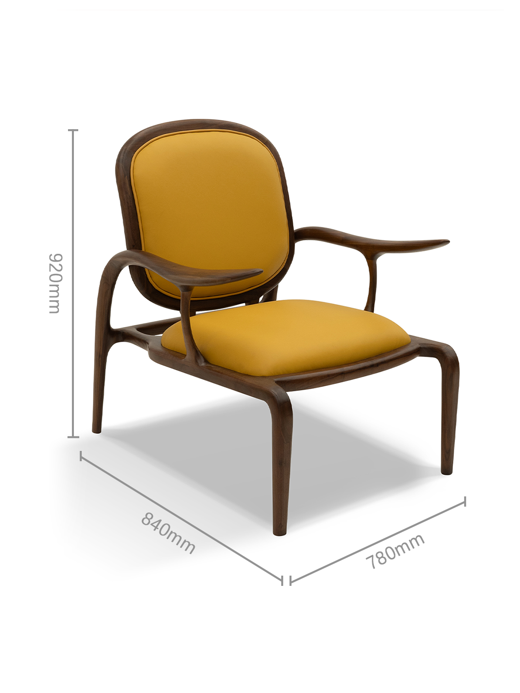 HARLOW Black Walnut & Leather Lounge Chair