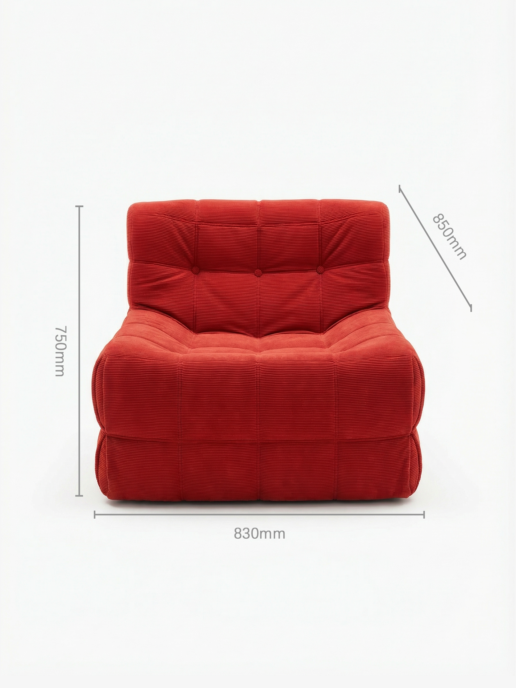 POMO Red Quilted Lounge Chair