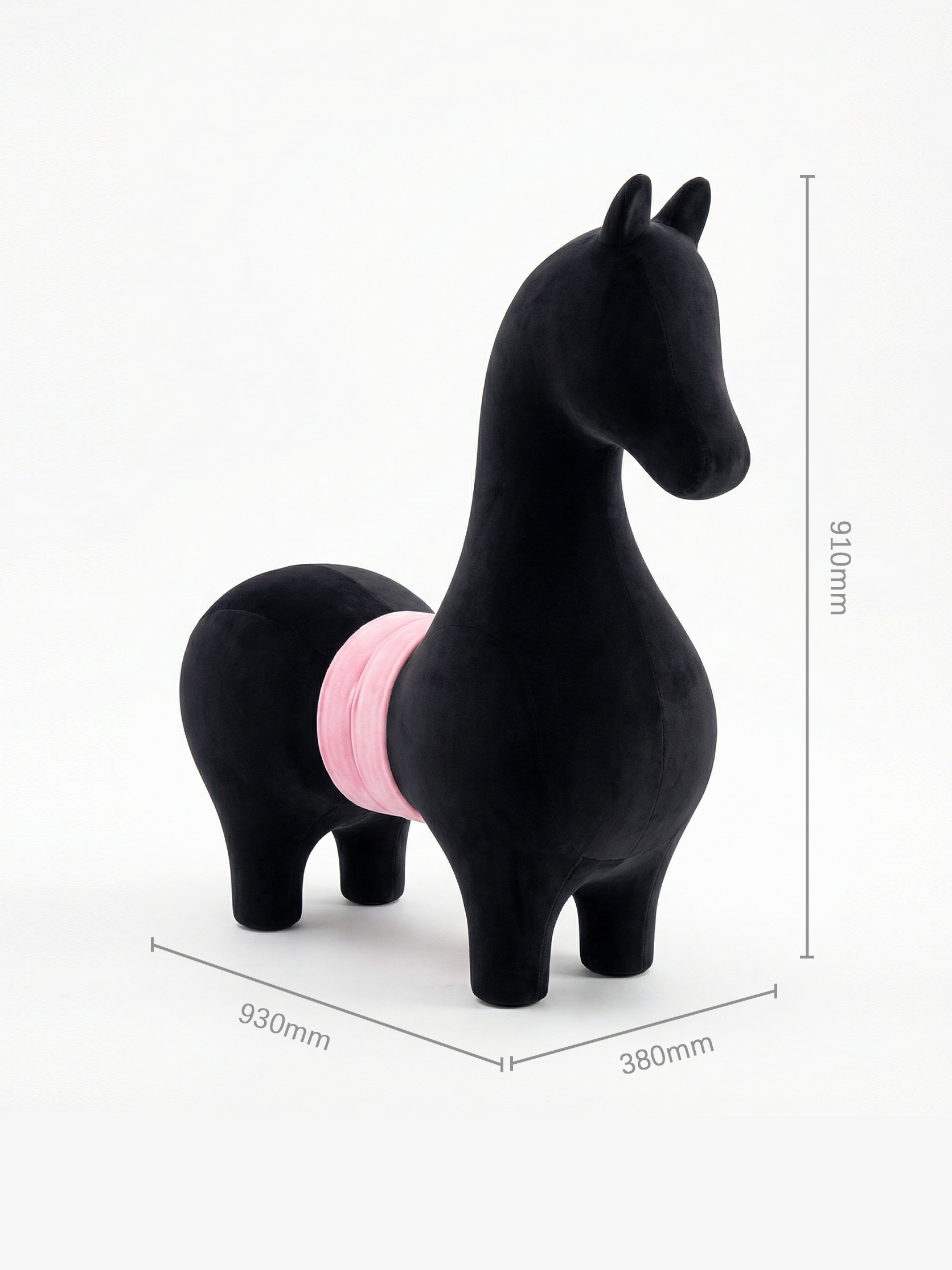 NOIR Horse Velvet Ride-On Stool