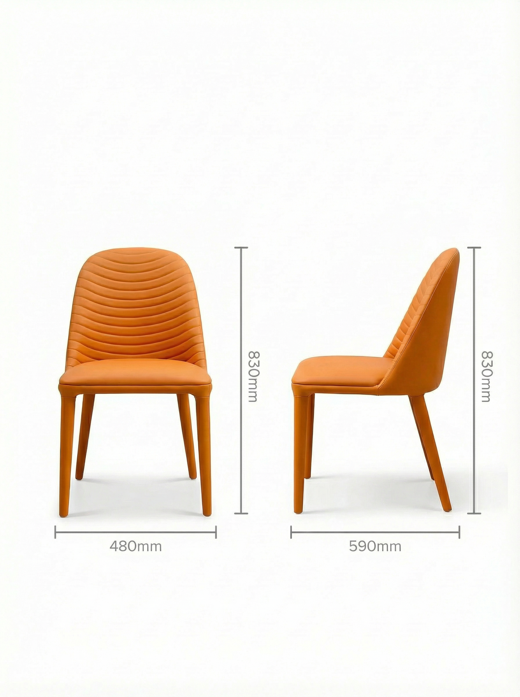 CASSIA Ribbed Vegan Leather Dining Chair