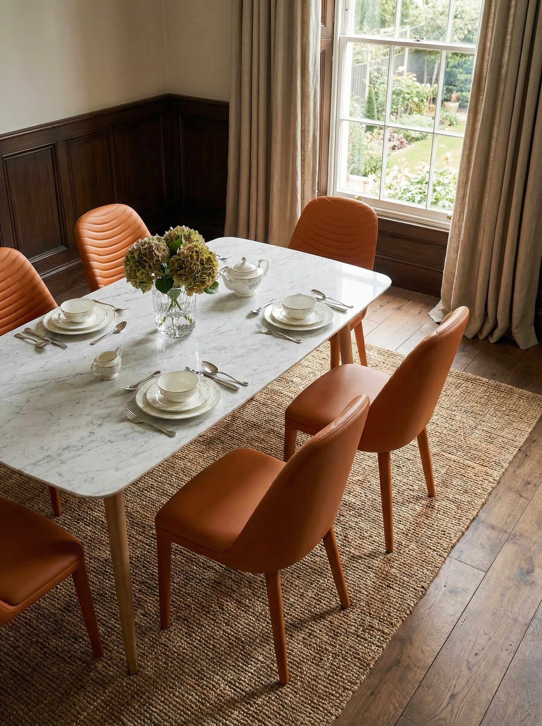 CASSIA Ribbed Vegan Leather Dining Chair