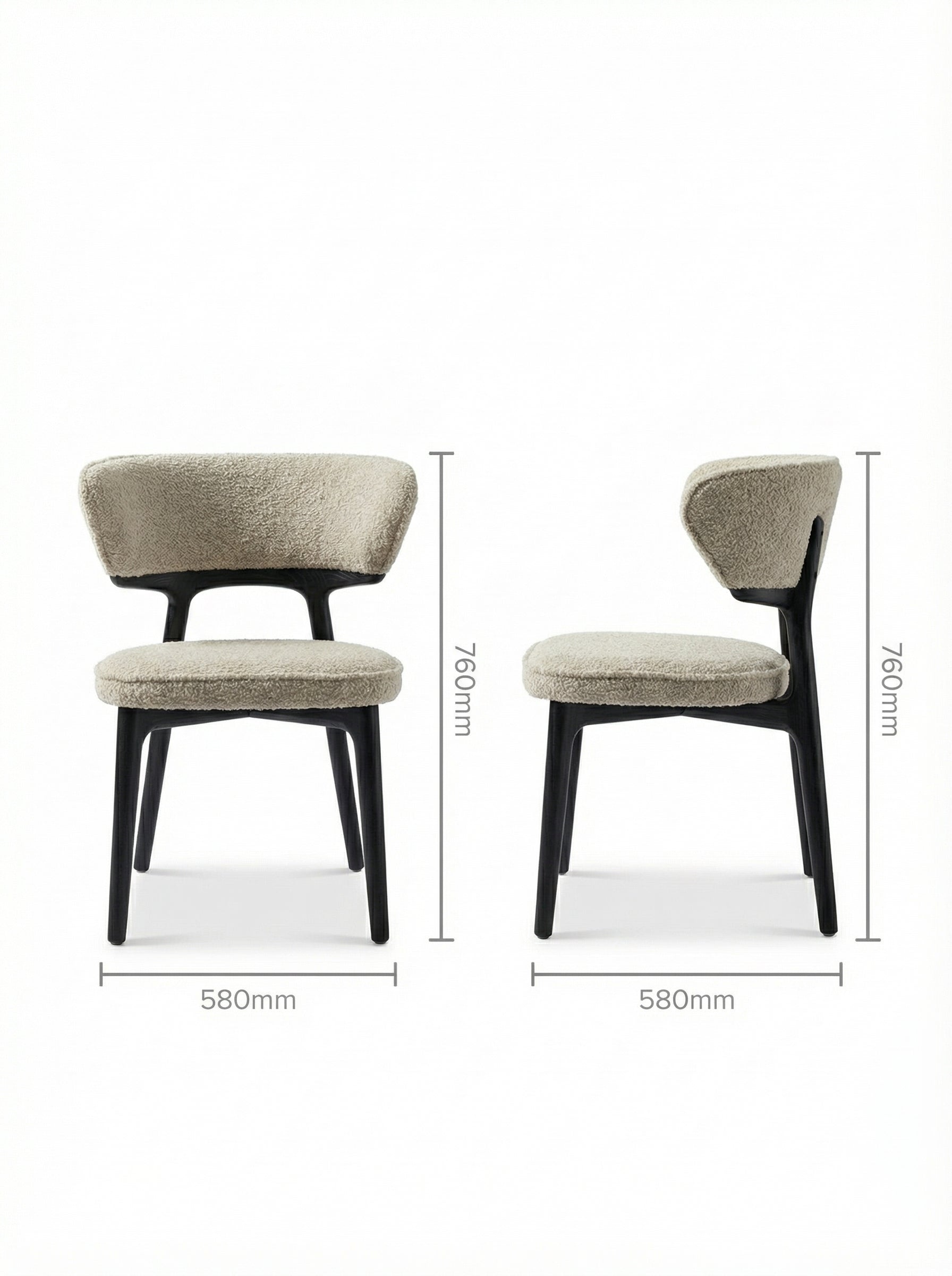 LUCCA Ash Wood Chenille Chair
