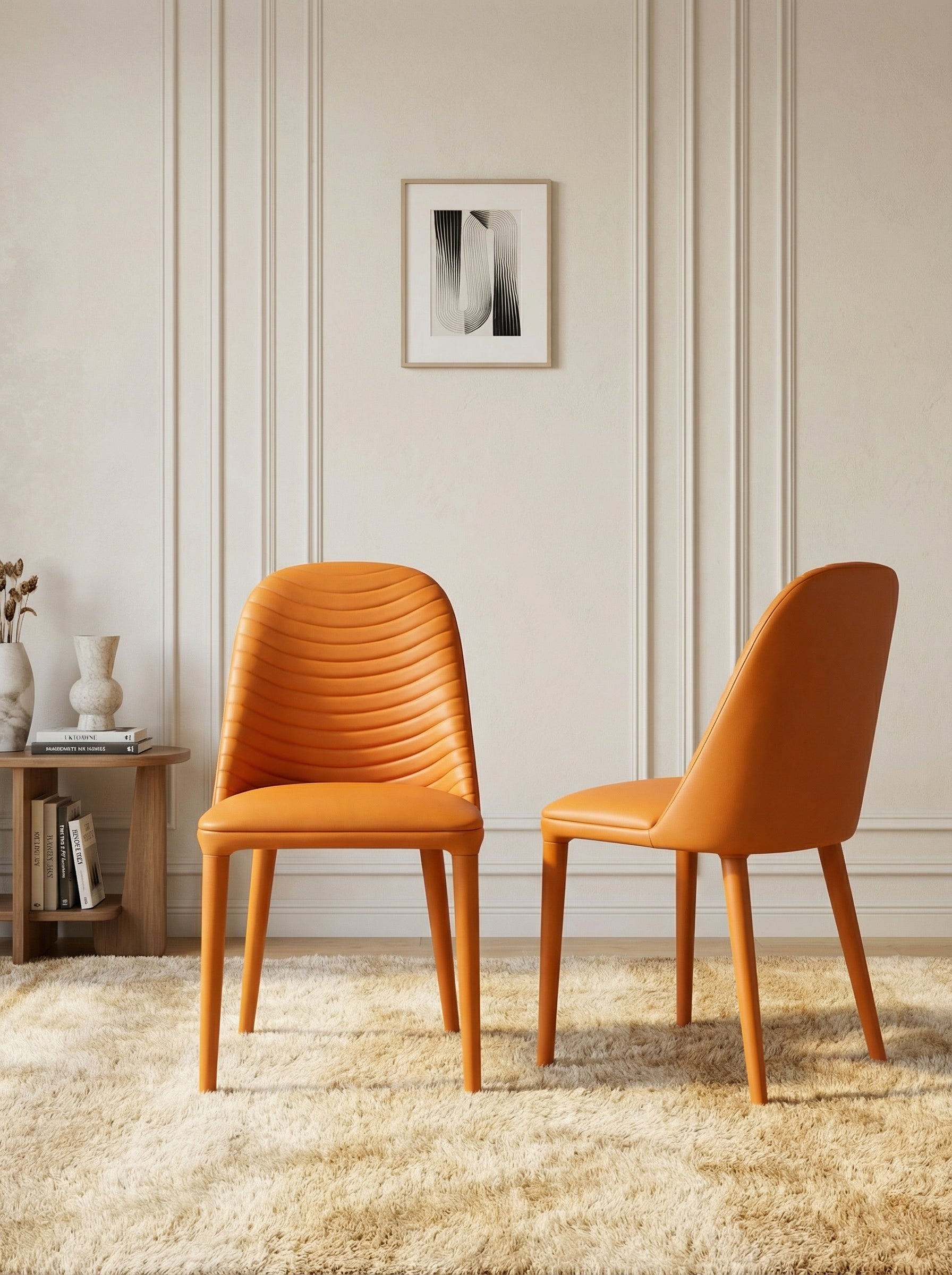 CASSIA Ribbed Vegan Leather Dining Chair