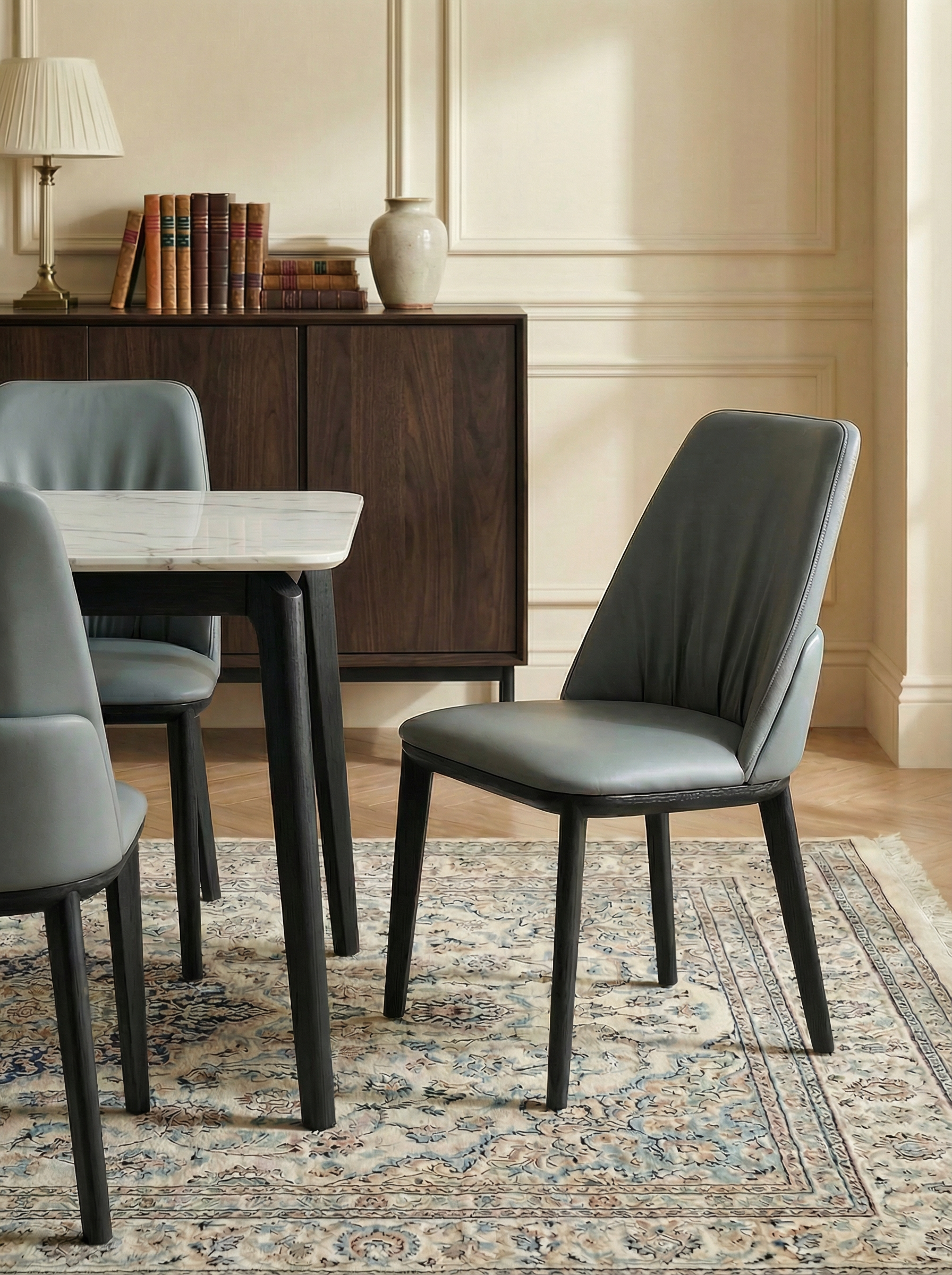 Liora Solid Ash Wood Upholstered Dining Chair