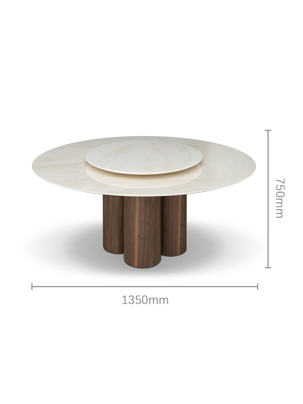 Luca Grey Vein Marble Round Dining Table