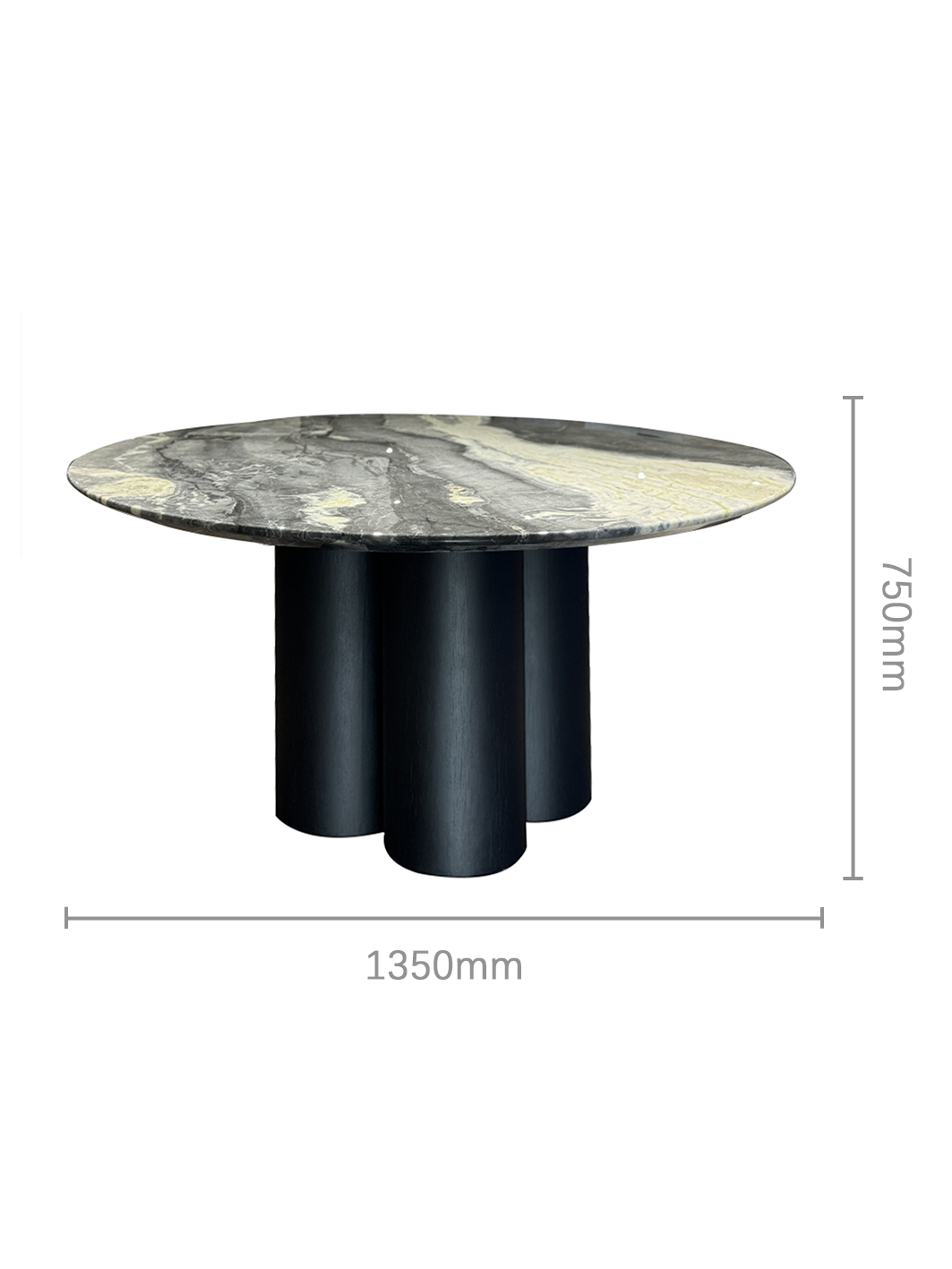 Luca Grey Vein Marble Round Dining Table