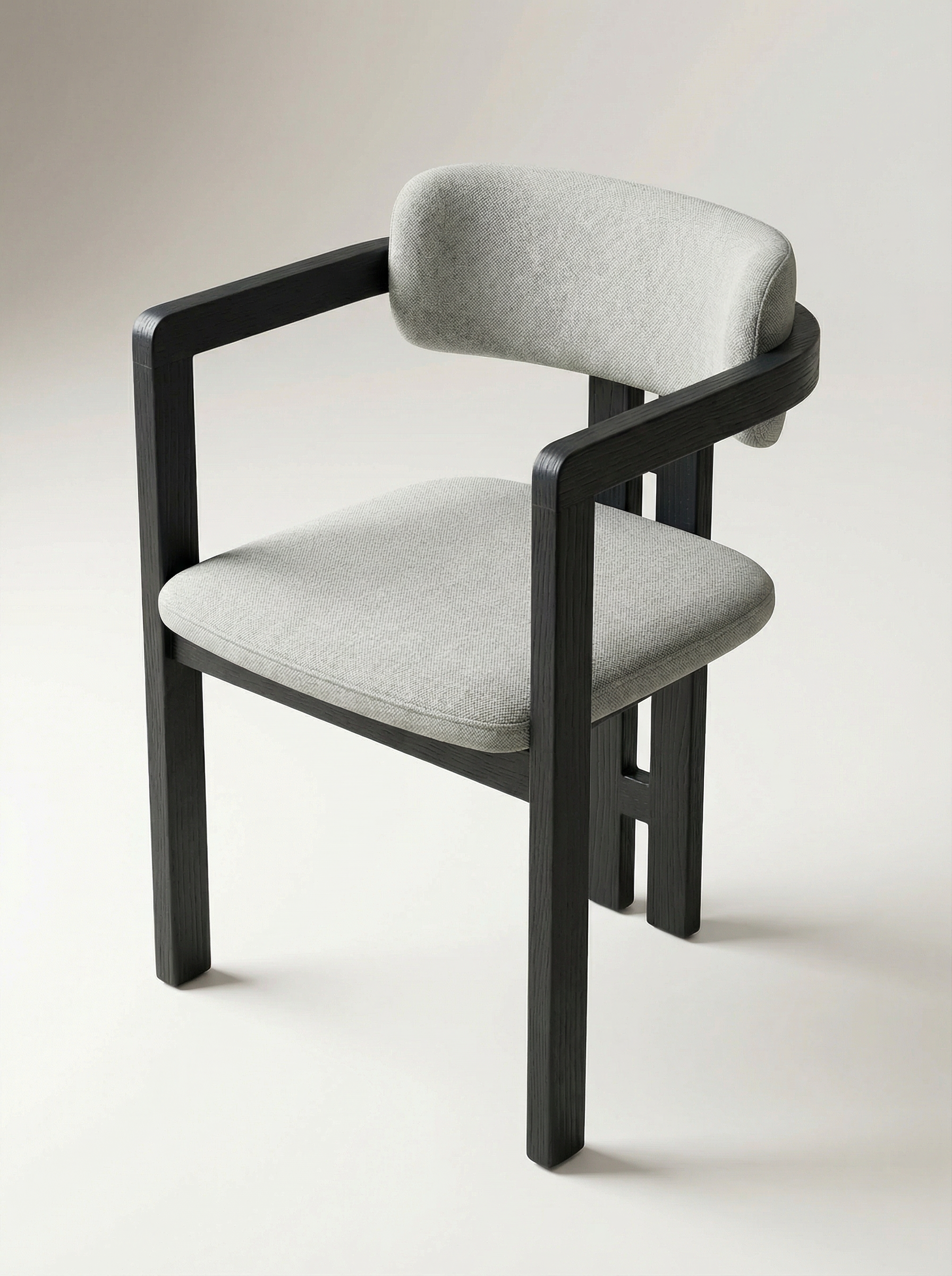 MILO Ash Wood Bouclé Dining Chair with Armrests