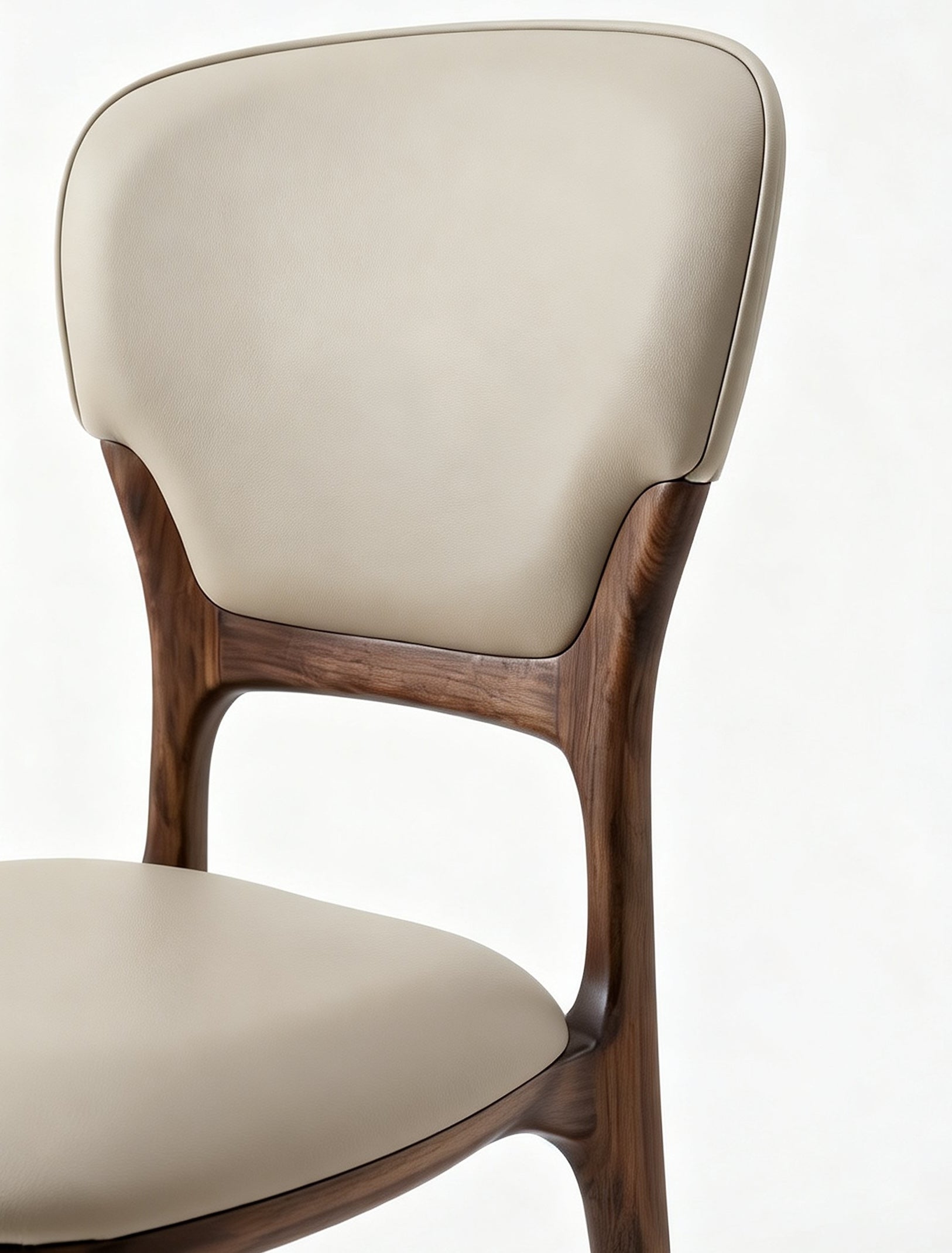 STELLA Black Walnut Vegan Leather Dining Chair