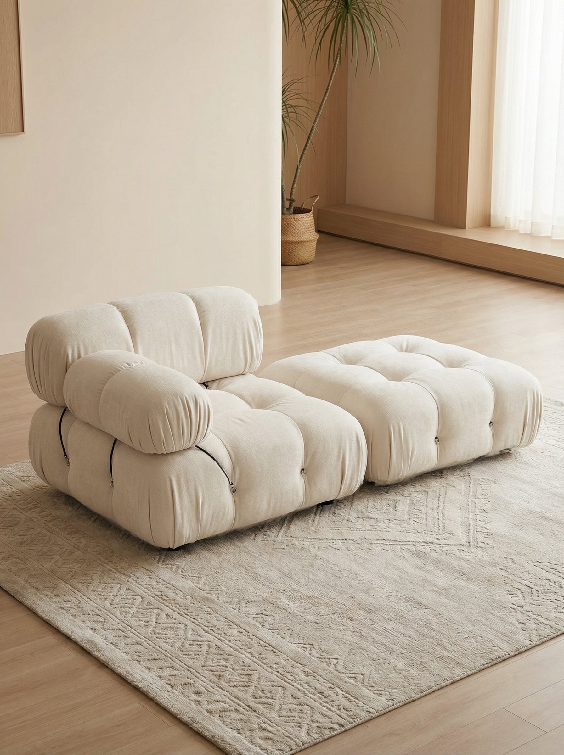 NIDO Ivory Tufted Lounge Chair